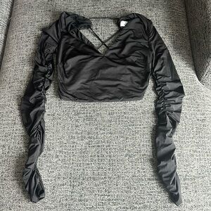 Black tigermist cross back crop top size XS